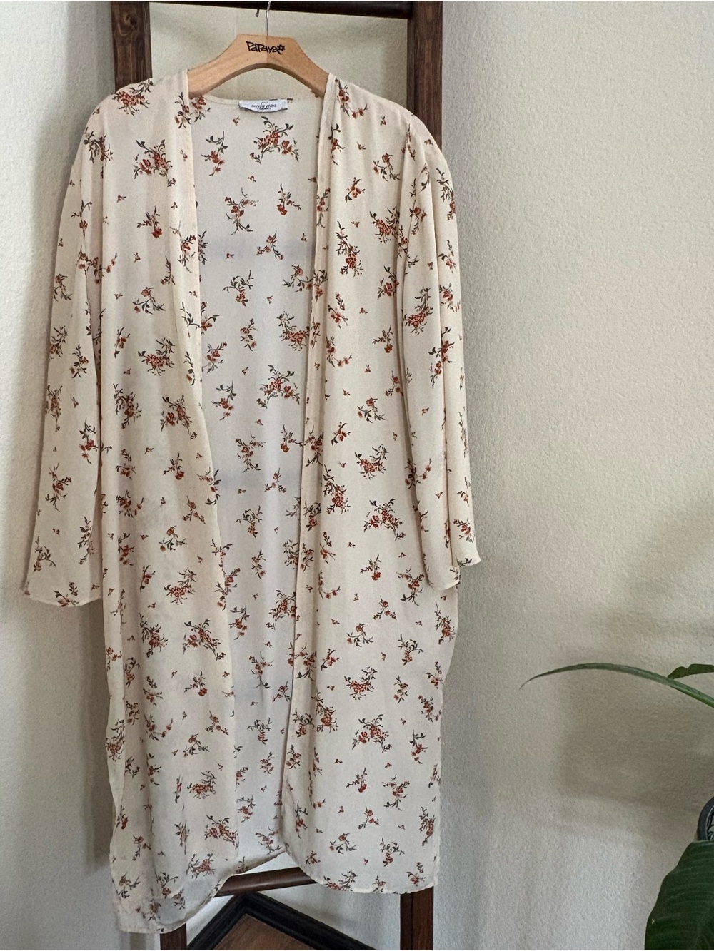 Cream Floral Kimono Cardigan